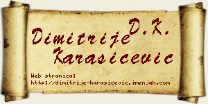 Dimitrije Karašićević vizit kartica